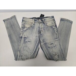 Waimea Boys Distressed Bleach Wash Blue Jeans Size 12 NWT